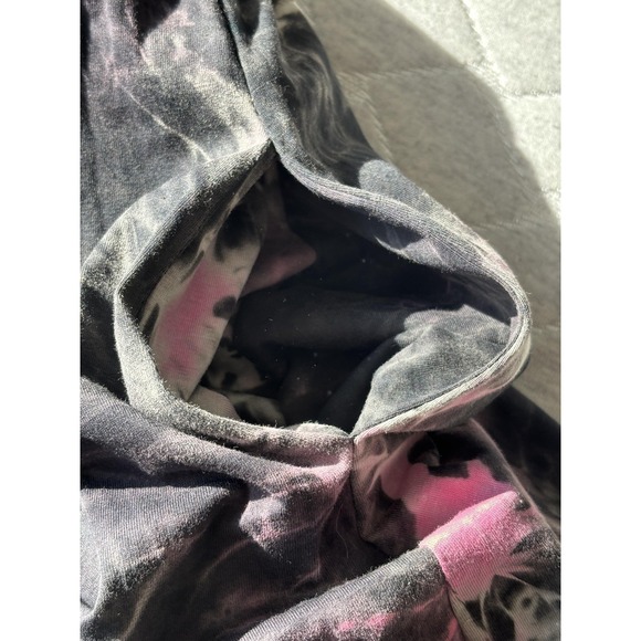 Disturbia Dress Womens 6 Black Gray Pink Tie Dye Midi Short Sleeve Pockets Ring - Picture 5 of 9